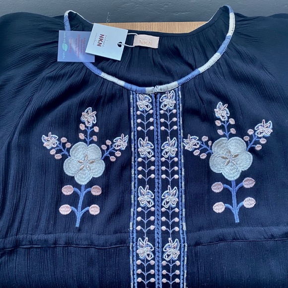 Black 'Hasu' Long Embroidered Dress by NKN Nekane - Picture 4 of 6